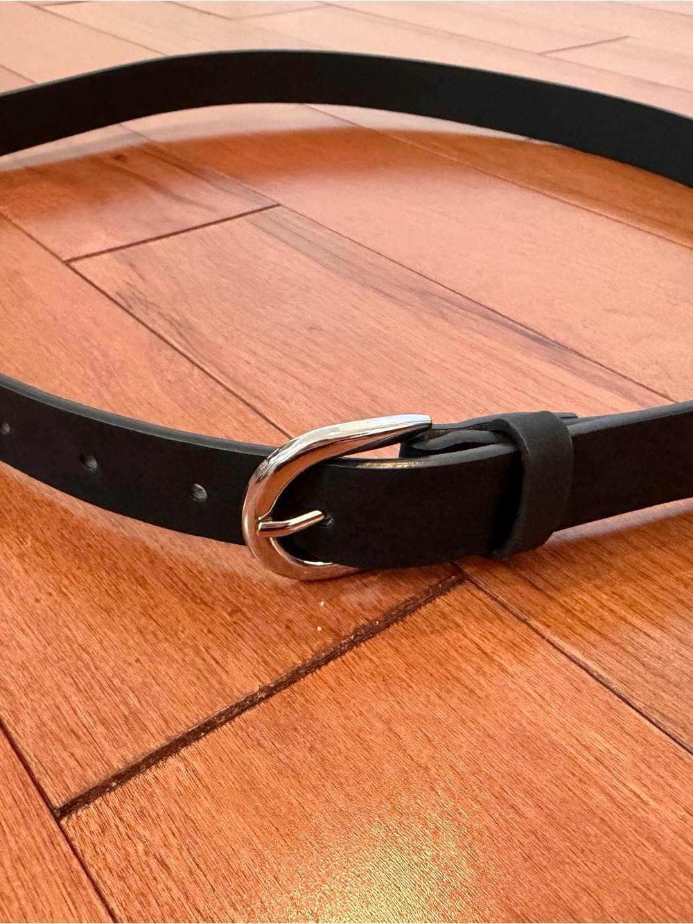 Ardene Black Belt with Silver Buckle